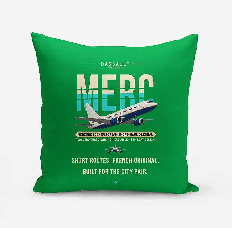 Dassault Mercure 100 - Original - Pillow - Green