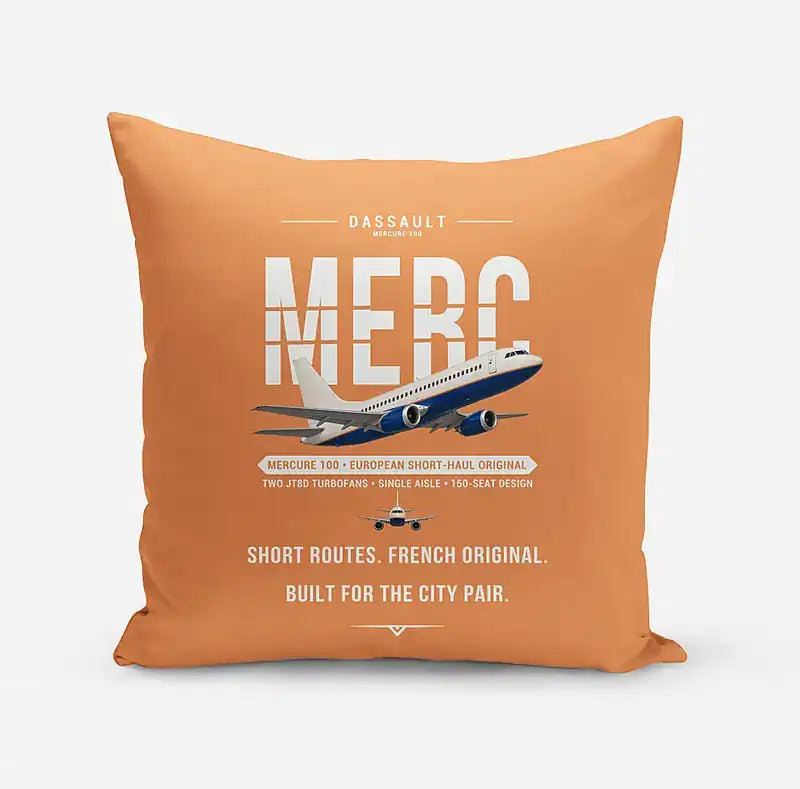 Dassault Mercure 100 - Original - Pillow - Orange