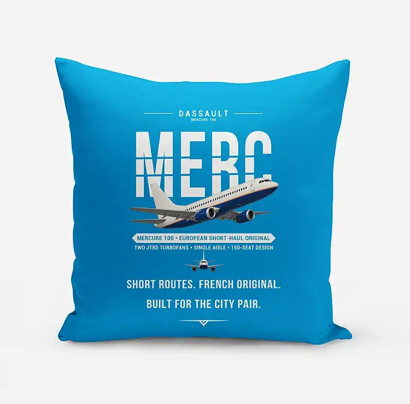 Dassault Mercure 100 - Original - Pillow - Turquoise