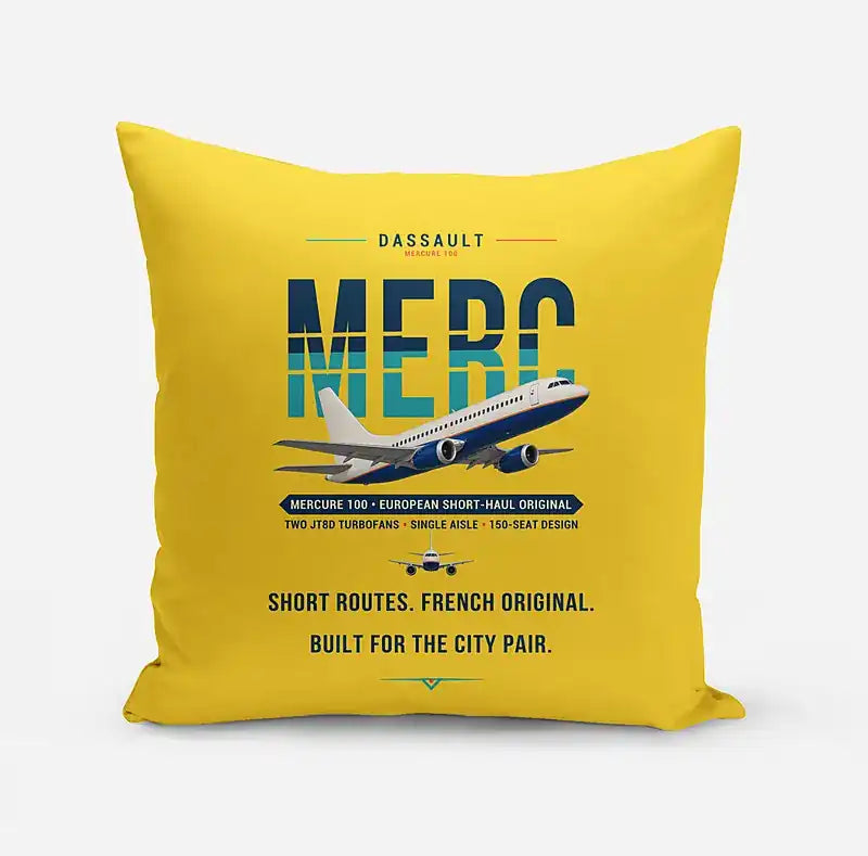Dassault Mercure 100 - Original - Pillow - Yellow