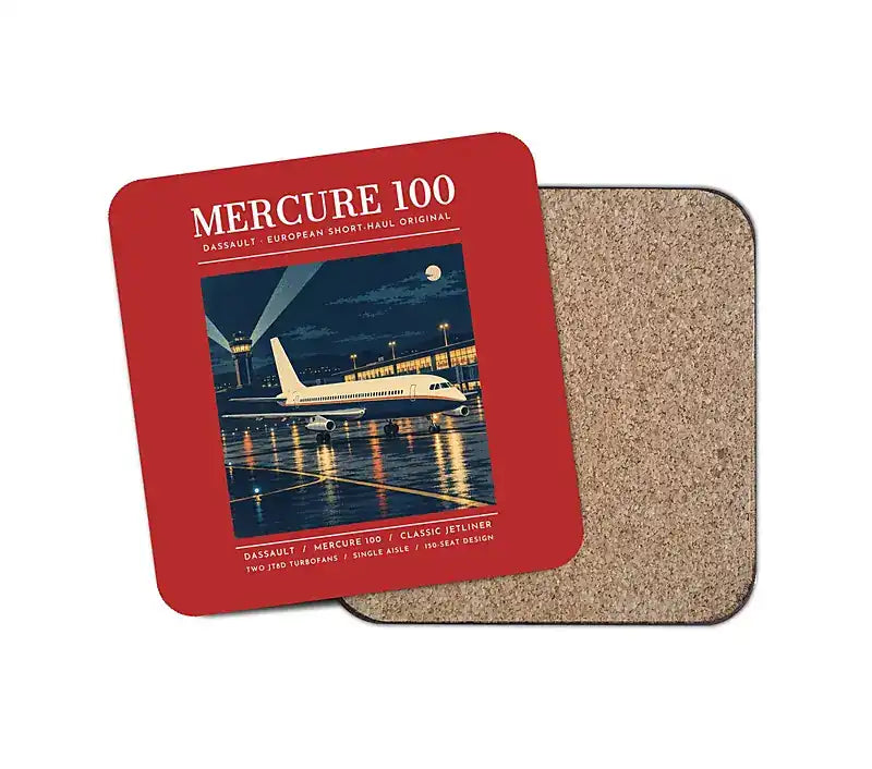 Dassault Mercure 100 - Poster - Coaster - Red