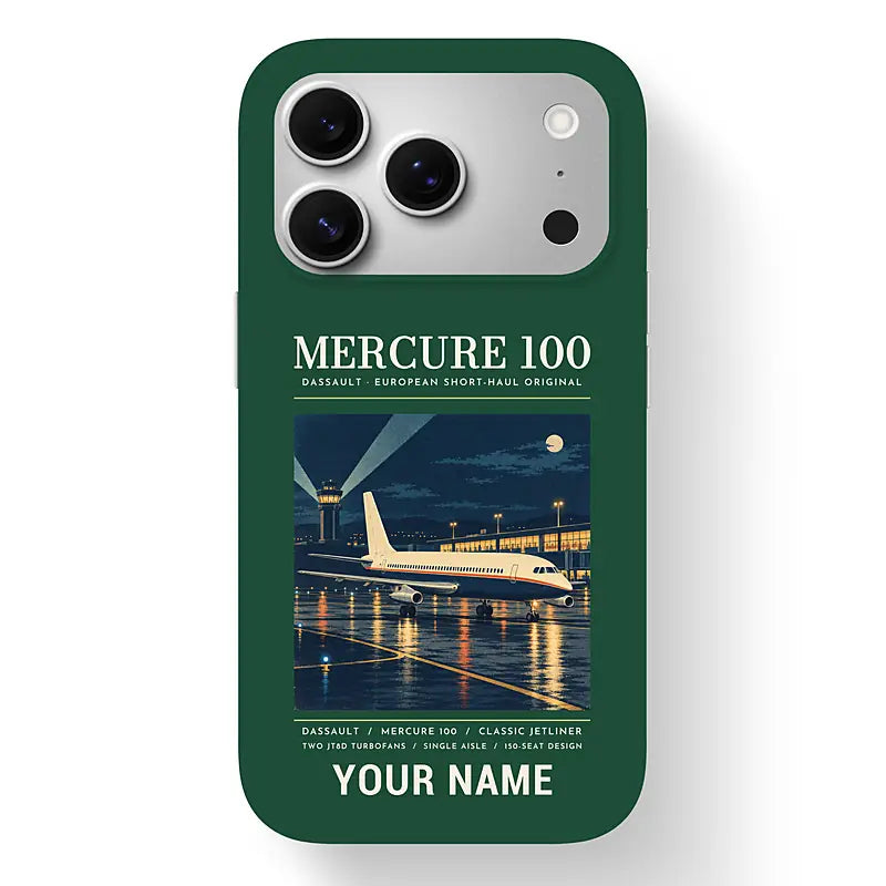 Dassault Mercure 100 - Poster + Name - MagSafe iPhone 17 Pro - Dark Green