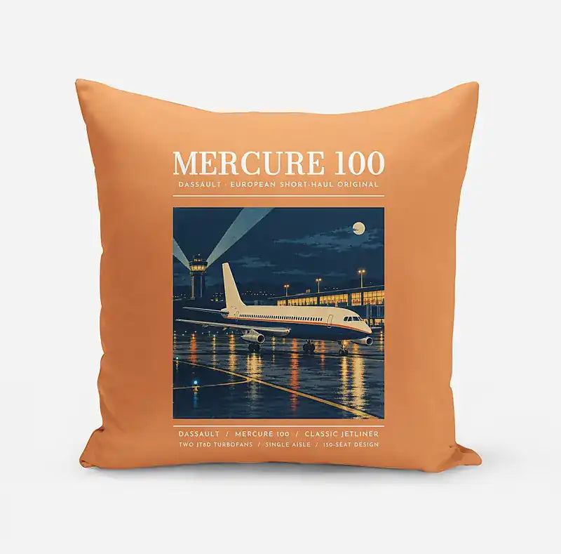 Dassault Mercure 100 - Poster - Pillow - Orange