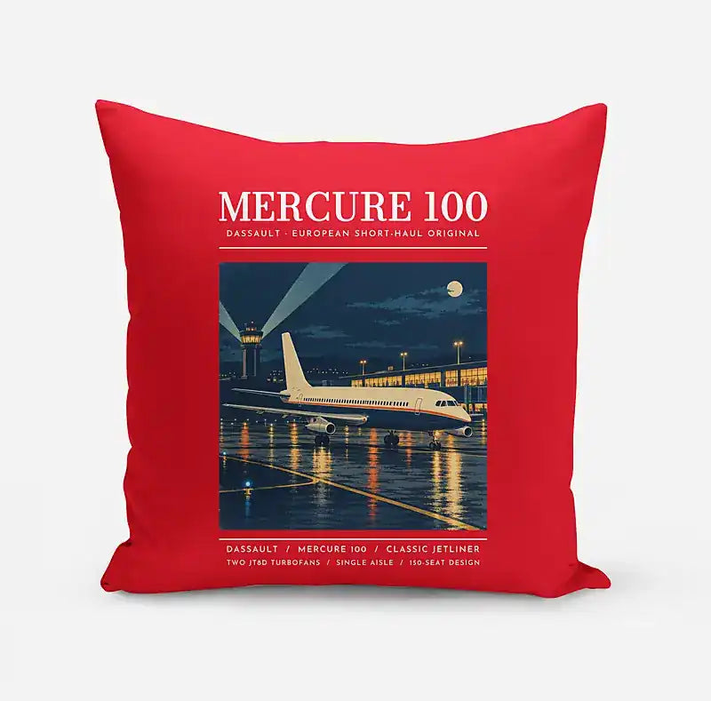 Dassault Mercure 100 - Poster - Pillow - Red