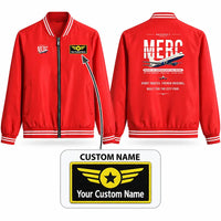 Thumbnail for Dassault Mercure 100 Stylish Jackets - Baseball Collar - Original + Name - Red