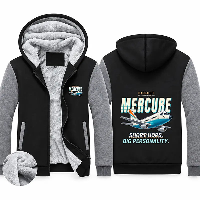 Dassault Mercure 100 Zipped Sweatshirts - Cartoon - Black & Gray