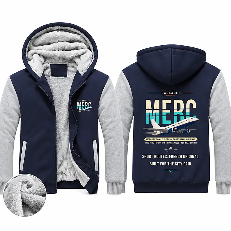 Dassault Mercure 100 Zipped Sweatshirts - Original - Navy & Gray