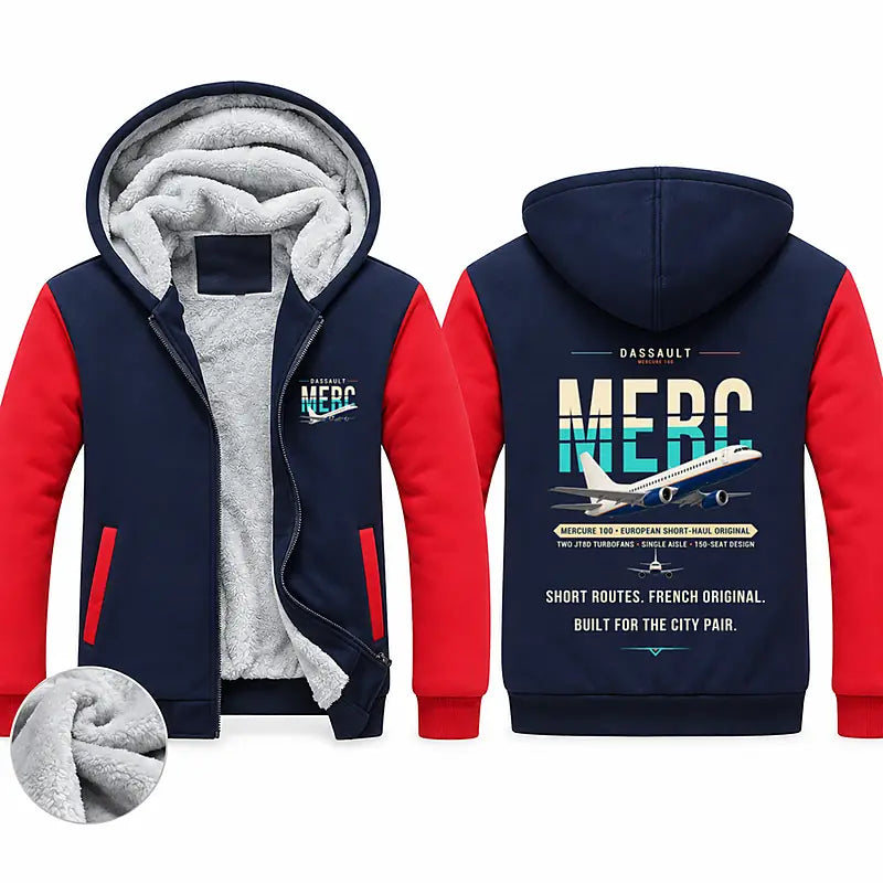 Dassault Mercure 100 Zipped Sweatshirts - Original - Navy & Red
