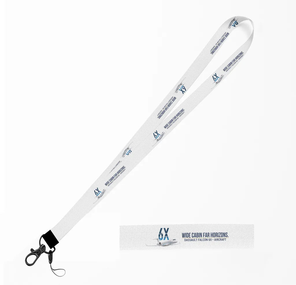 Dassault Falcon 6X lanyard - white