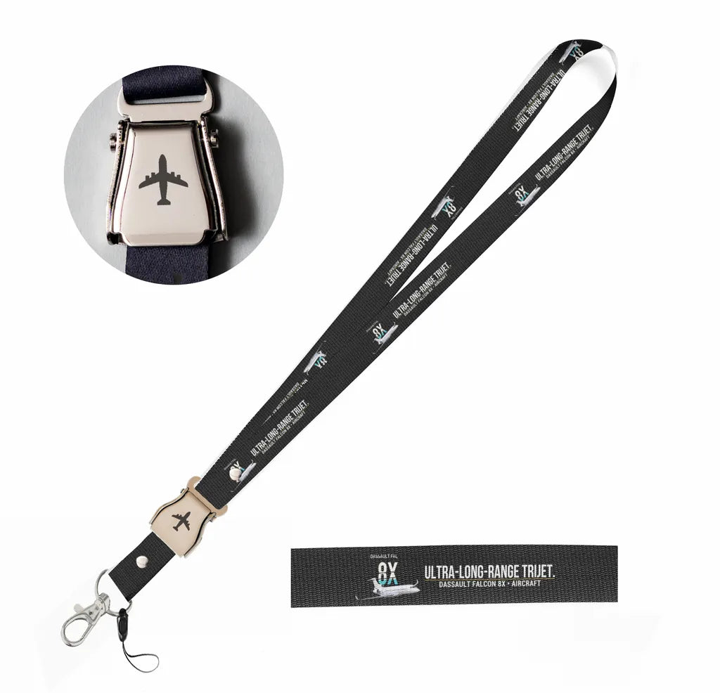 Dassault Falcon 8X seat belt lanyard - black