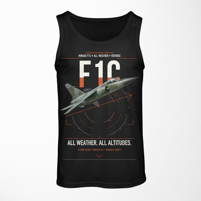 Dassault Mirage F1C design on black tank top