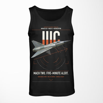 Dassault Mirage IIIC design on black tank top