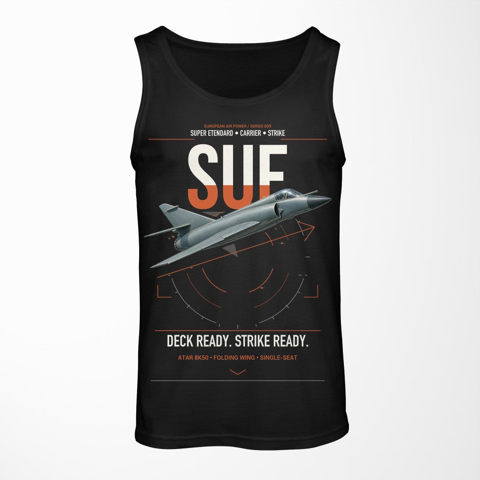 Dassault Super Étendard design on black tank top