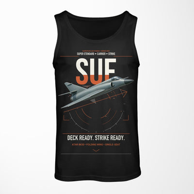 Dassault Super Étendard design on black tank top