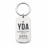 Thumbnail for Dawson City Airport YDA - Key Chain - Original Design - Silver