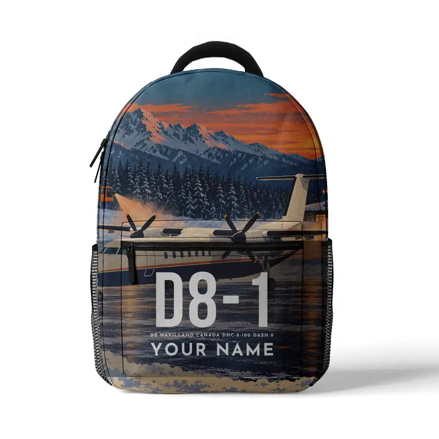 De Havilland Canada DHC-8-100 Dash 8 - 3D Backpack - 3D Scene + Name