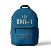 Thumbnail for De Havilland Canada DHC-8-100 Dash 8 - 3D Backpack - Heritage + Name - Light Blue