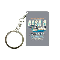 Thumbnail for De Havilland Canada DHC-8-100 Dash 8 - Cartoon + Name - Key Chain - Gray