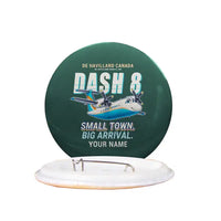 Thumbnail for De Havilland Canada DHC-8-100 Dash 8 - Cartoon + Name - Pin - Dark Green