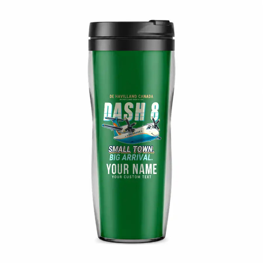 De Havilland Canada DHC-8-100 Dash 8 - Cartoon + Name - Plastic (No Holder) - Green