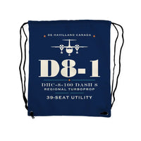 Thumbnail for De Havilland Canada DHC-8-100 Dash 8 - Drawstring Bag - Heritage - Dark Blue
