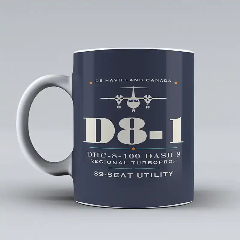 De Havilland Canada DHC-8-100 Dash 8 - Heritage - Mug - Dark Blue