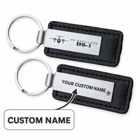 Thumbnail for De Havilland Canada DHC-8-100 Dash 8 - Leather Key Chain - Faux Leather - Heritage - Black + Name