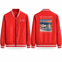 Thumbnail for De Havilland Canada DHC-8-100 Dash 8 Stylish Jackets - Baseball Collar - Poster - Red