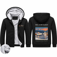 Thumbnail for De Havilland Canada DHC-8-100 Dash 8 Zipped Sweatshirts - Poster - Black