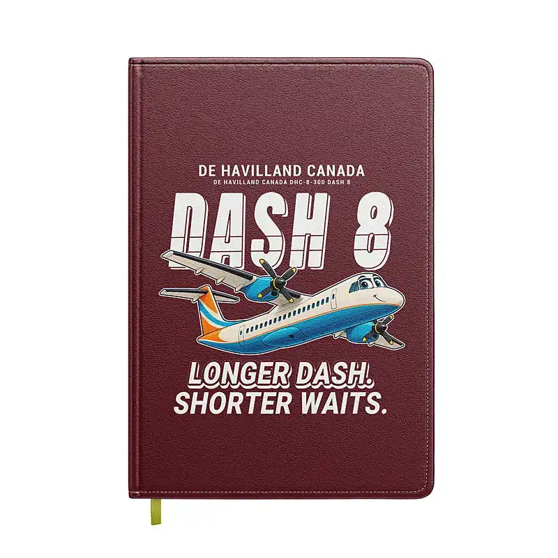 De Havilland Canada DHC-8-300 Dash 8 - Cartoon - Notebook - Dark Red