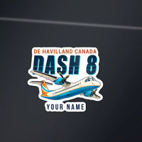 Thumbnail for De Havilland Canada DHC-8-300 Dash 8 - Cartoon Die-Cut + Name - Die-Cut - Dark Car