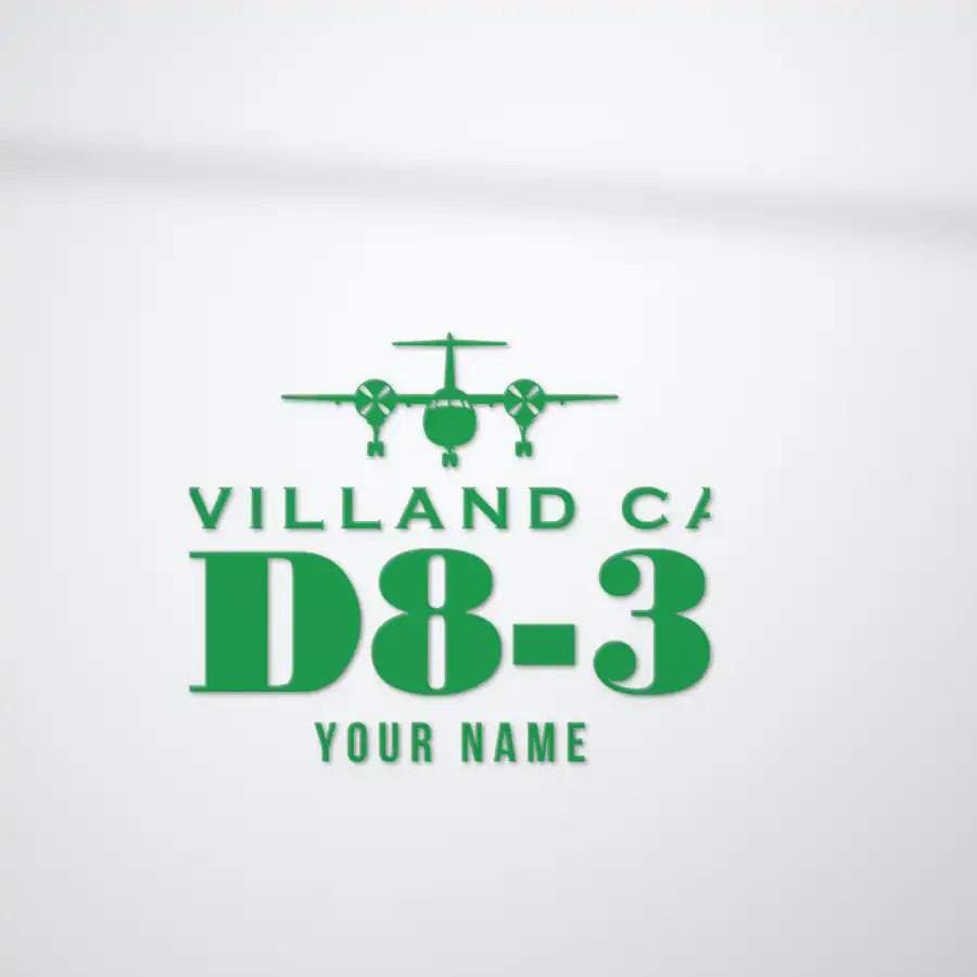 De Havilland Canada DHC-8-300 Dash 8 - Heritage Die-Cut - Green + Name - Die-Cut - Close-up