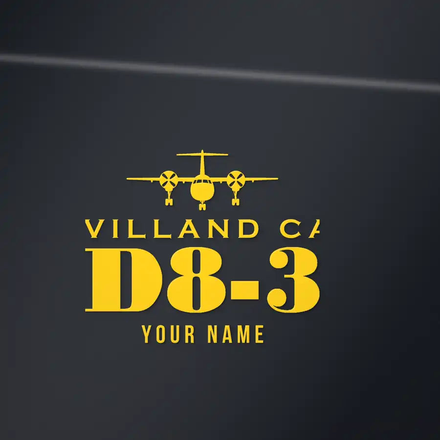De Havilland Canada DHC-8-300 Dash 8 - Heritage Die-Cut - Yellow + Name - Die-Cut - Close-up