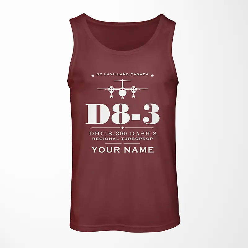 De Havilland Canada DHC-8-300 Dash 8 - Heritage + Name - Tank Top - Dark Red