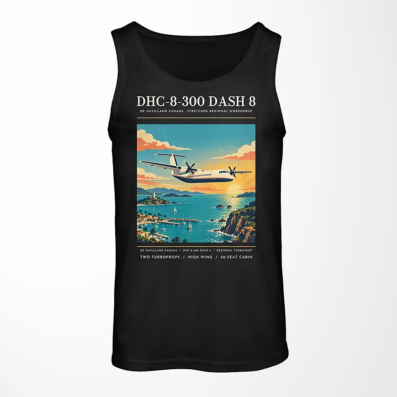 De Havilland Canada DHC-8-300 Dash 8 - Poster - Tank Top - Black