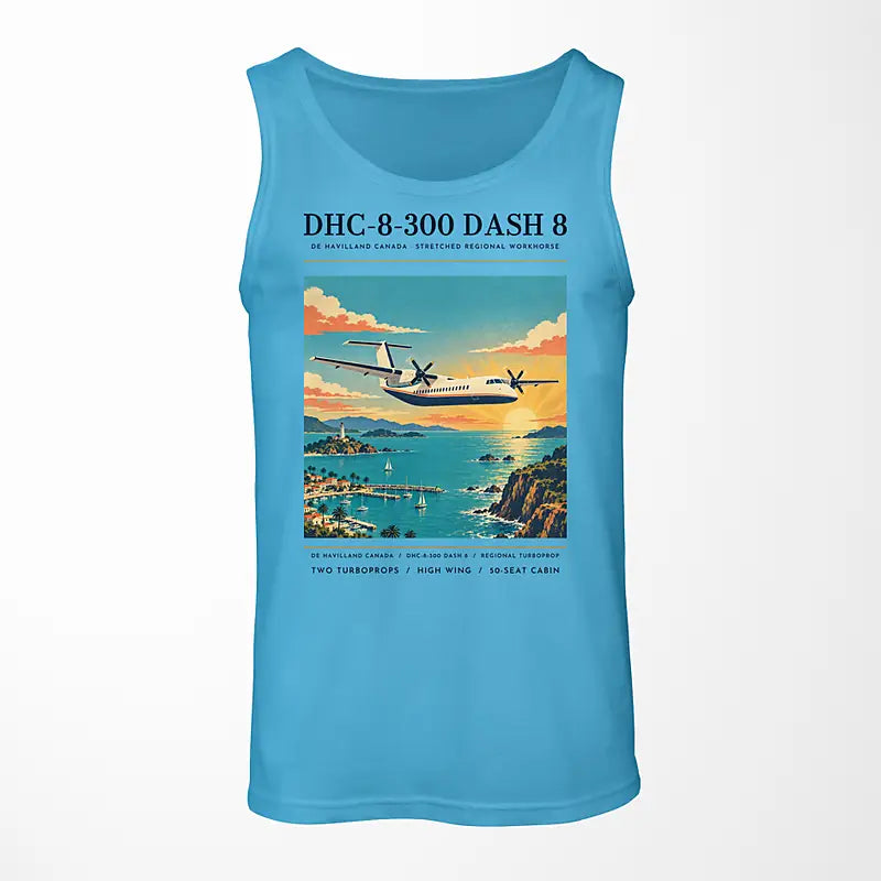 De Havilland Canada DHC-8-300 Dash 8 - Poster - Tank Top - Sky Blue