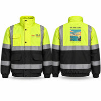Thumbnail for De Havilland Canada DHC-8-300 Dash 8 Reflective Winter Jackets - Poster - Fluorescent Yellow & Navy