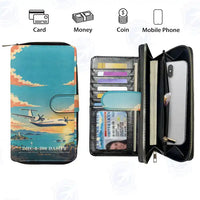 Thumbnail for De Havilland Canada DHC-8-300 Dash 8 Leather Wallets - Zip Long Wallet - 3D + Name