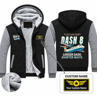 Thumbnail for De Havilland Canada DHC-8-300 Dash 8 Zipped Sweatshirts - Cartoon + Name - Black & Gray