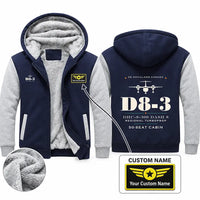 Thumbnail for De Havilland Canada DHC-8-300 Dash 8 Zipped Sweatshirts - Heritage + Name - Navy & Gray