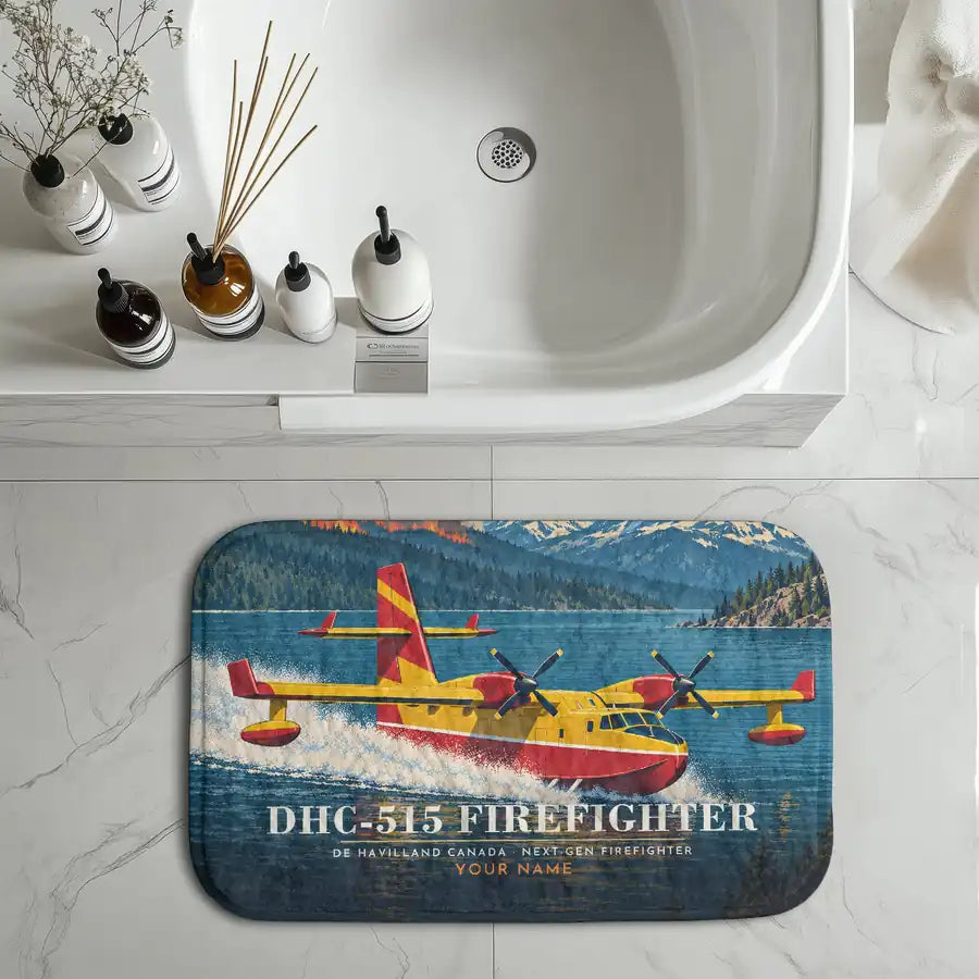 De Havilland Canadair 515 - 3D + Name - Bath Mat