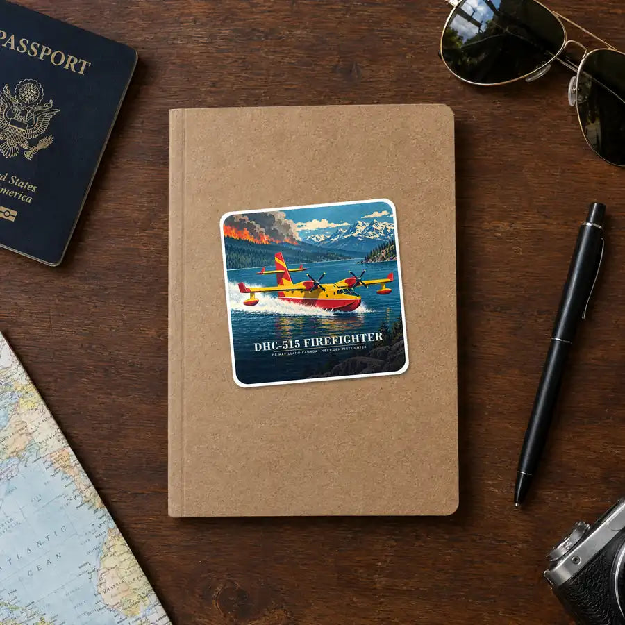 De Havilland Canadair 515 - 3D - Square Sticker - Notebook