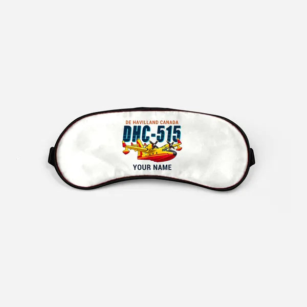 De Havilland Canadair 515 - Cartoon + Name - Sleep Mask - White