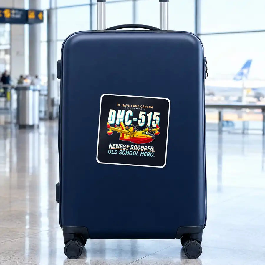 De Havilland Canadair 515 - Cartoon - Square Sticker - Suitcase
