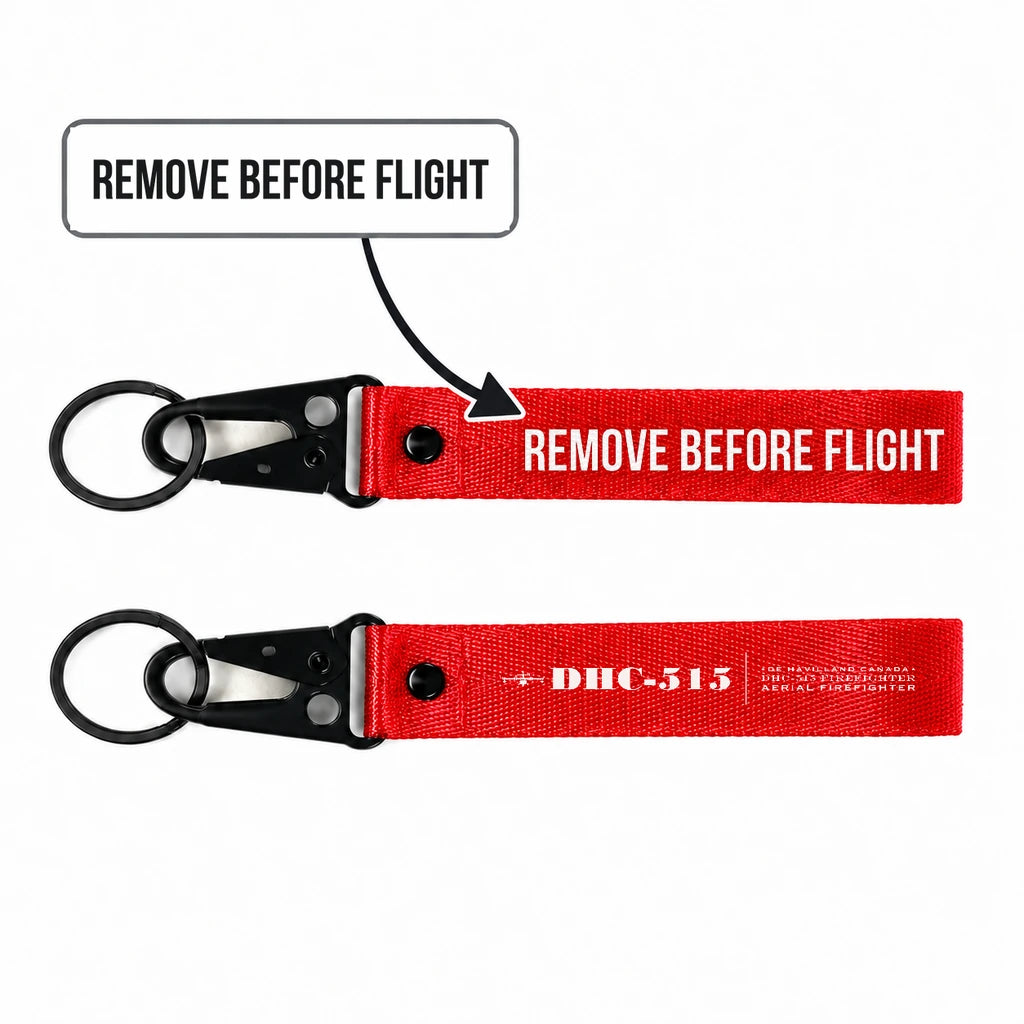 De Havilland Canadair 515 Hawk-Shaped Key Chains - Red - Heritage - Remove Before Flight