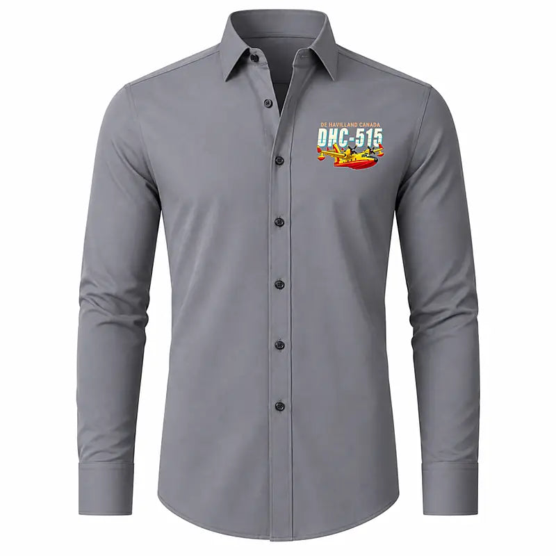 De Havilland Canadair 515 - Long Sleeve Shirt - Cartoon - Gray