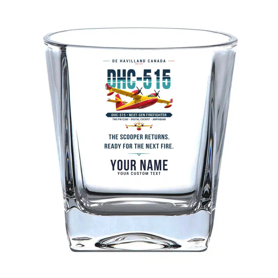 De Havilland Canadair 515 - Original + Name - Whiskey Glass