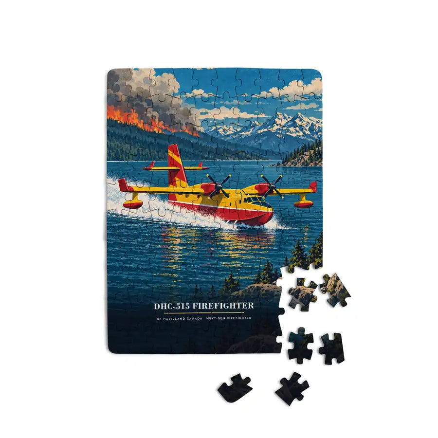 De Havilland Canadair 515 - Vertical + Text - Canvas Puzzle