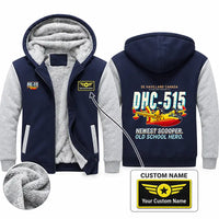 Thumbnail for De Havilland Canadair 515 Zipped Sweatshirts - Cartoon + Name - Navy & Gray