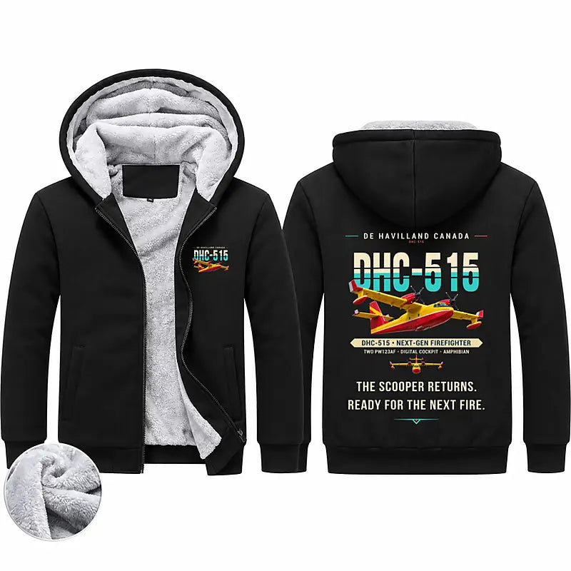 De Havilland Canadair 515 Zipped Sweatshirts - Original - Black